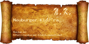 Neuburger Klára névjegykártya